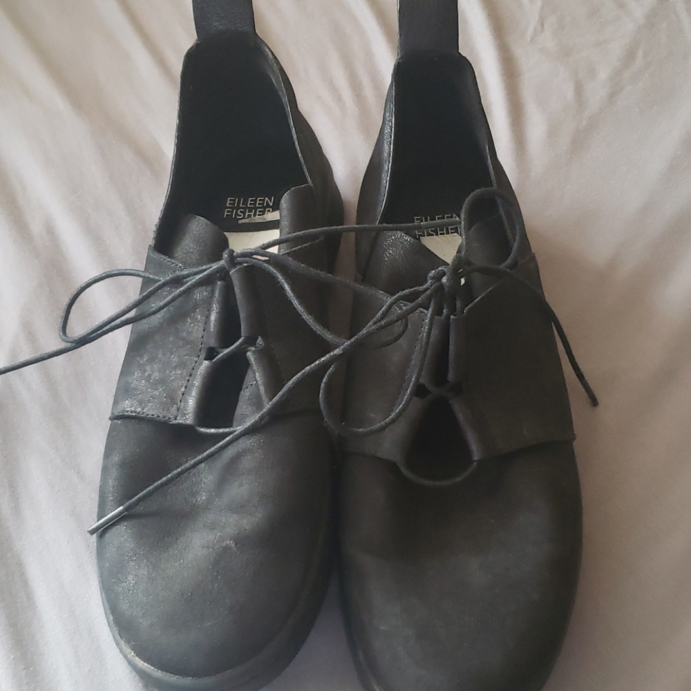 Eileen Fisher black suede shoes